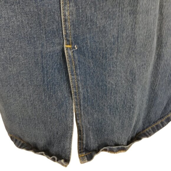 Vintage 90s Lee Denim Knee Length Jean Skirt Size 13 Cotton Slit Western Classic - Picture 5 of 13
